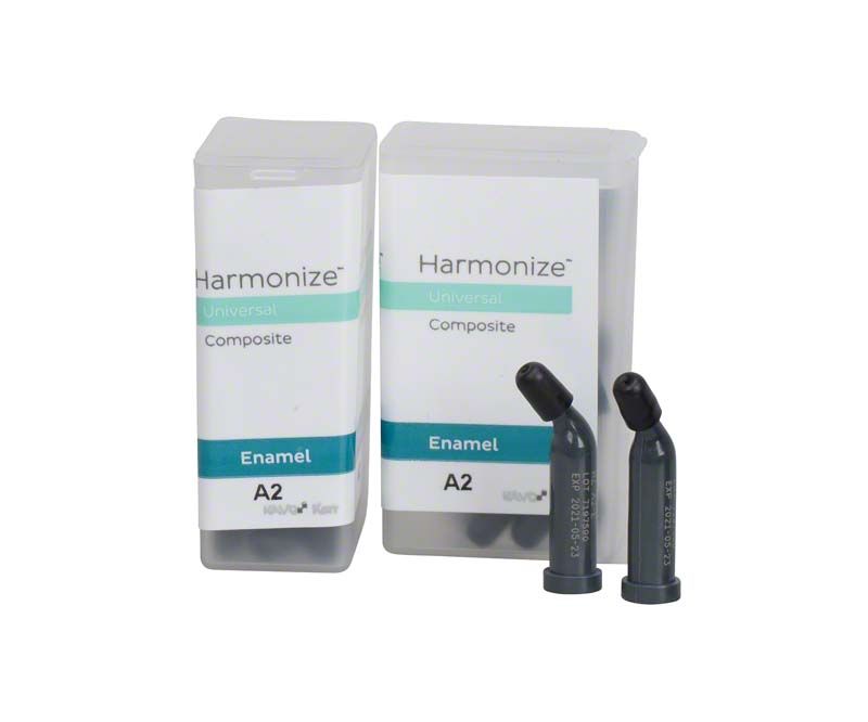 Harmonize™ Unidose Schmelz A2 Verpackung mit zwei Kunststoffkapseln.