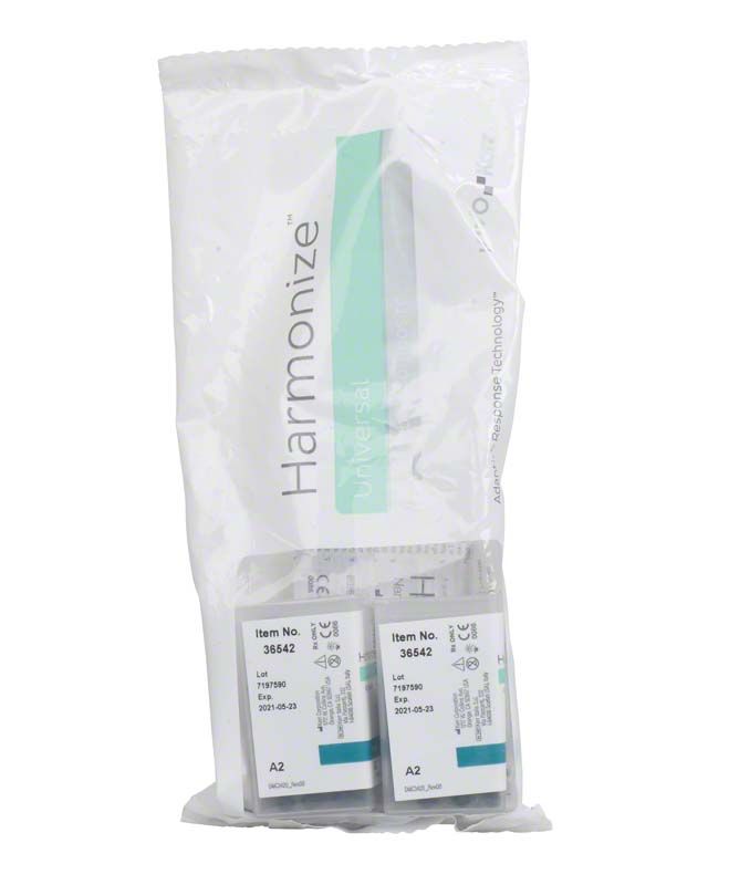 Harmonize™ Unidose Schmelz A2 Verpackung mit zwei Kapseln in Plastikbeutel.