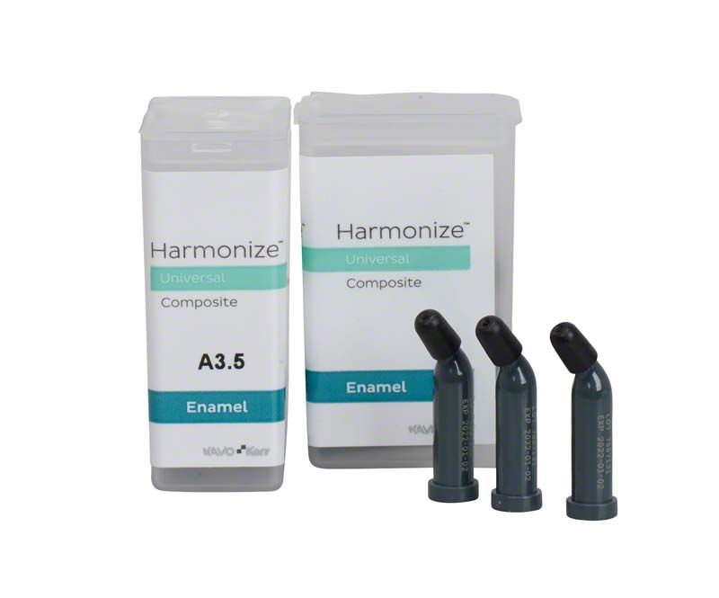 Harmonize™ Unidose Schmelz A3,5 Verpackung mit drei Applikatorkapseln.