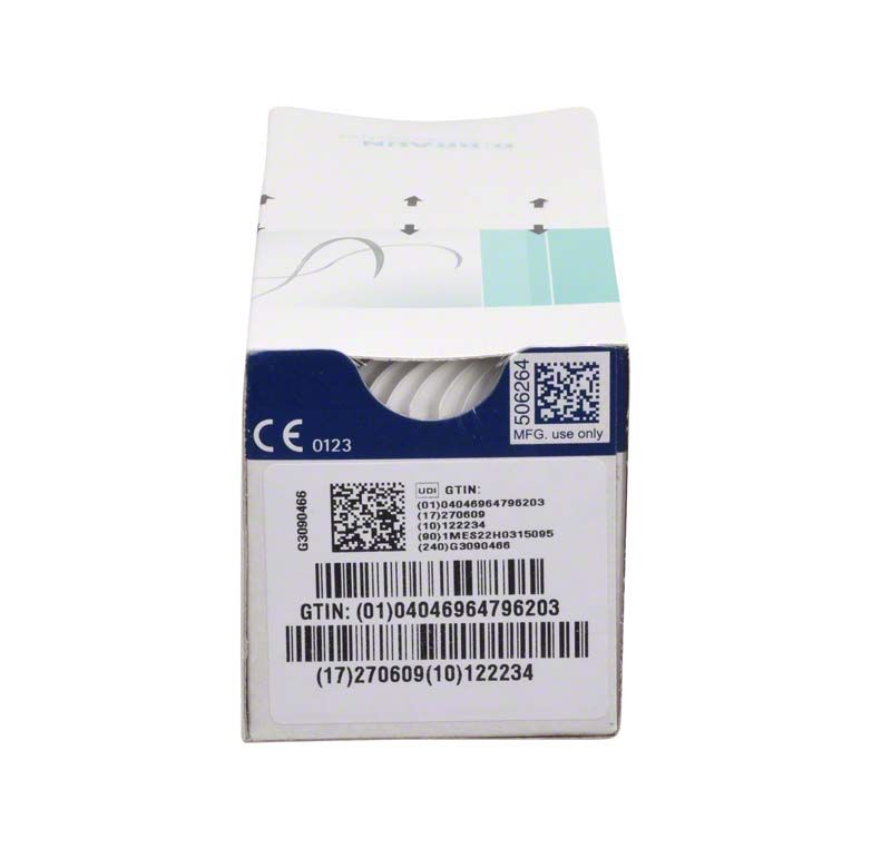 Verpackung des chirurgischen Nahtmaterials Optilene® 3/0 mit QR-Code und GTIN.