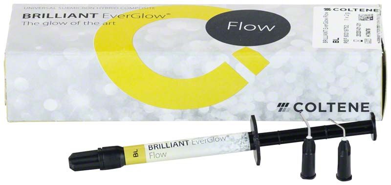 BRILLIANT EverGlow™ Flow Bleach (BL) Spritze vor Verpackung.
