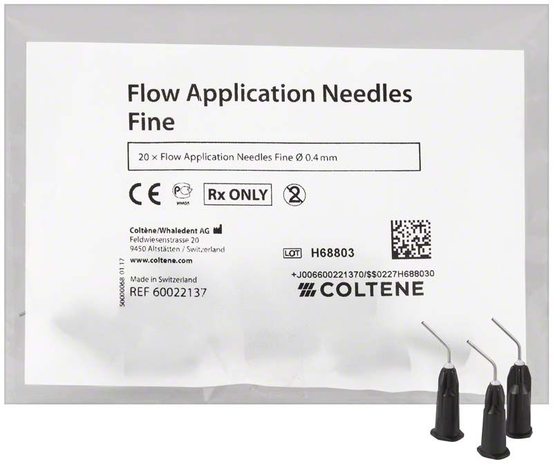 Applikationsnadeln Fein für dentale Anwendungen, Packung mit 20 Stück.