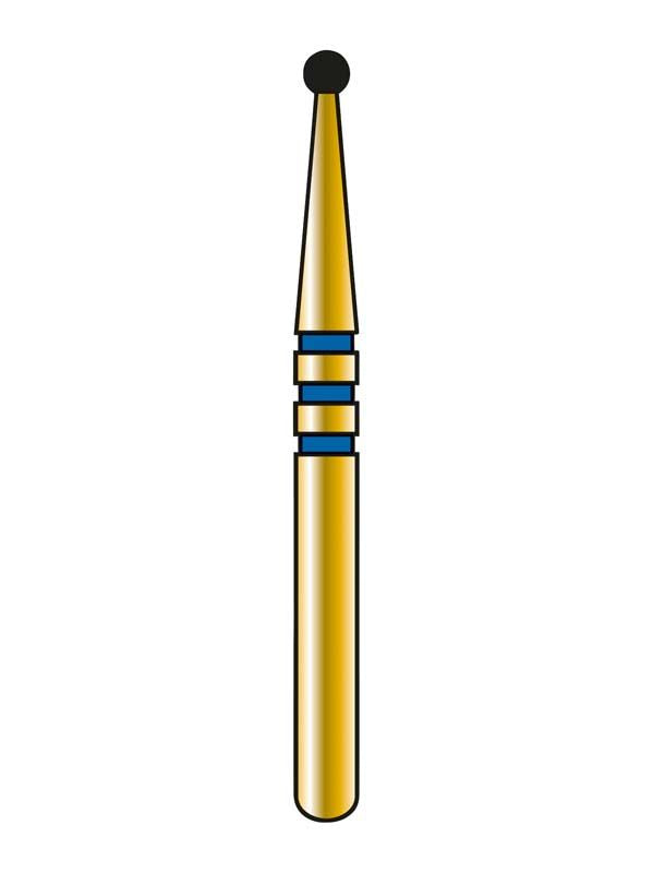 DIATECH Z-Rex Diamant FG 801N 012 in Nahaufnahme, goldfarbene Spitze mit Markierungen.