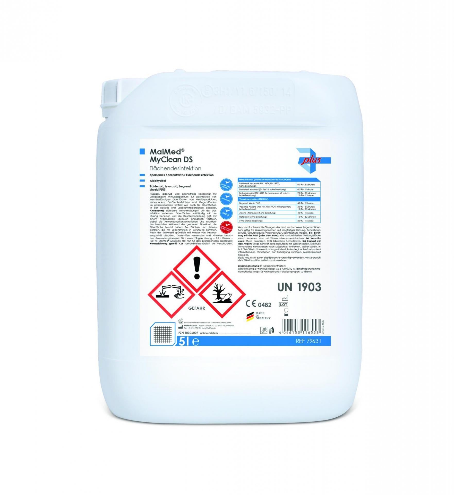 Kanister mit 5 L MyClean FD Flächendesinfektion Flüssigkonzentrat von Maimed.