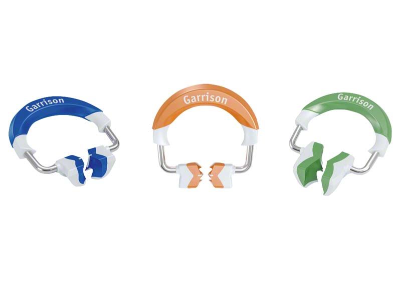 Composi-Tight 3D Fusion Ringe Set mit blauen, orangefarbenen und grünen Ringen.