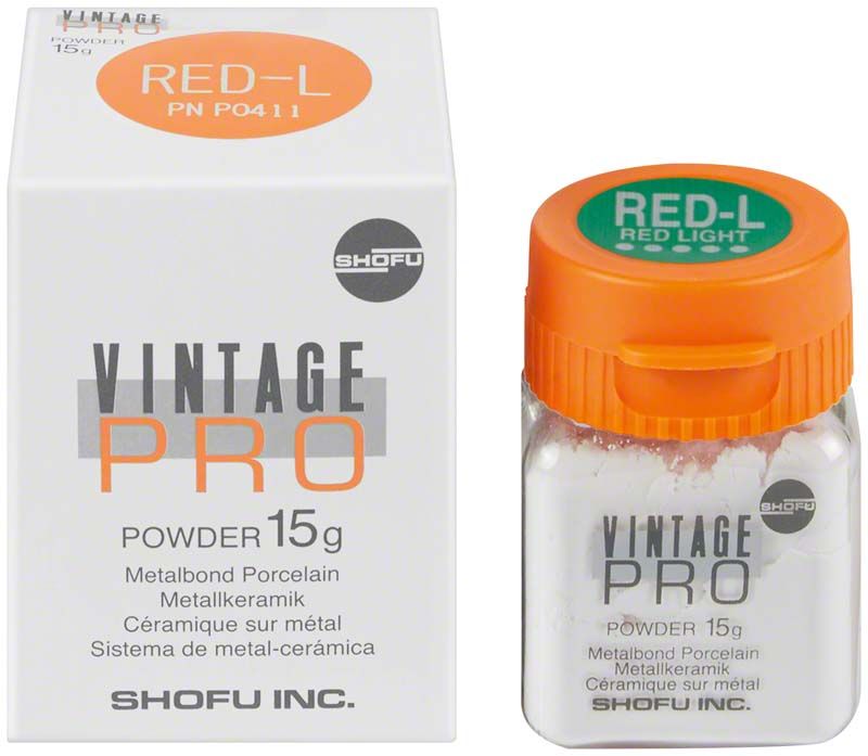 Vintage PRO Metalbond Porzellanpulver 15g in roter Farbe.
