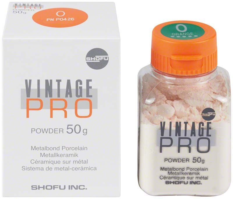 Metallkeramikpulver "Vintage PRO Color Effect 50g O" mit Verpackung.