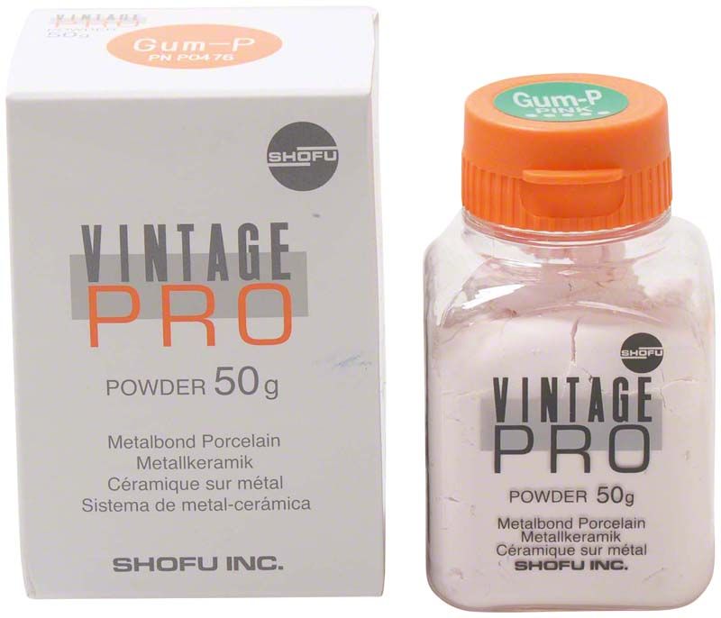 Vintage PRO Gum 50g P Pulver mit Verpackung und Flasche.