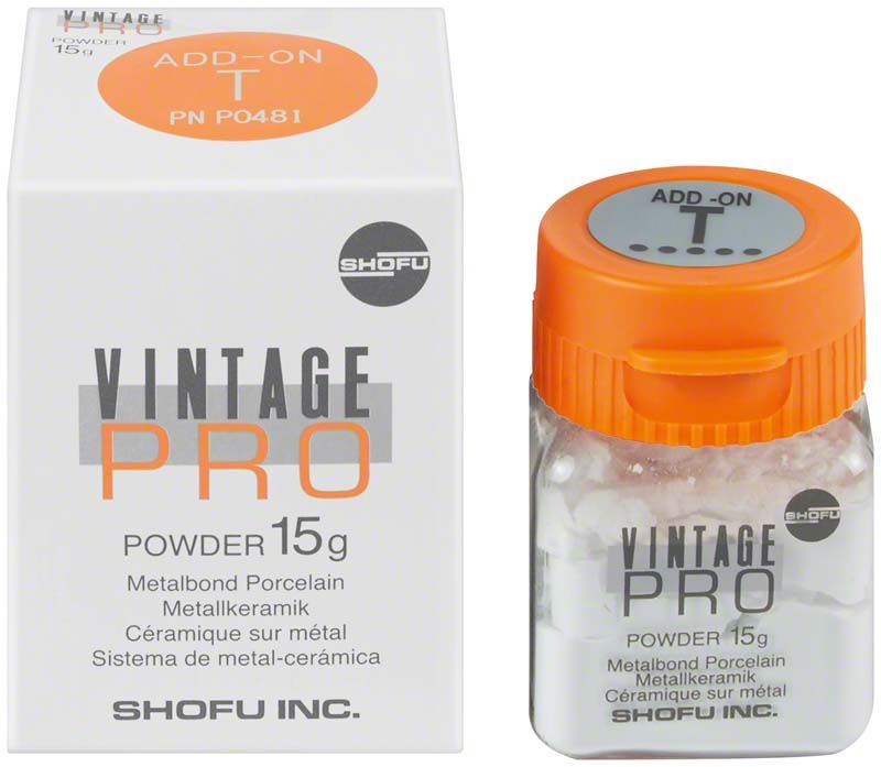 Vintage PRO Correction 15g Metallkeramik-Pulver mit orangener Kappe und Verpackung.