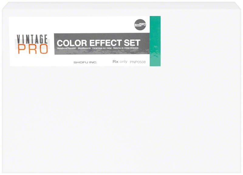 Vintage PRO Color Effect Set Verpackung mit Produktinformationen und Logo.