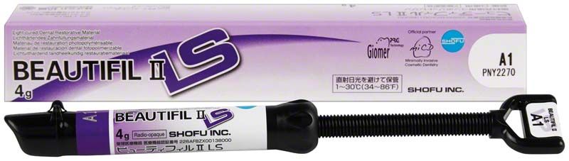 BEAUTIFIL II LS Spritze A1 mit Verpackung und Produktdetails.