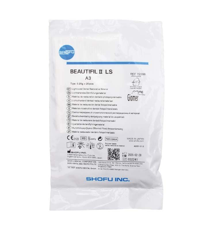 BEAUTIFIL II LS Tips A3 in Originalverpackung mit Produktdetails.