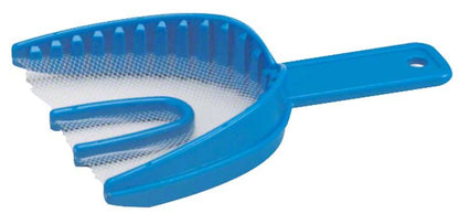 Blauer Miratray® 3 in 1 Anterior Einmal-Abformlöffel für dentalen Gebrauch.