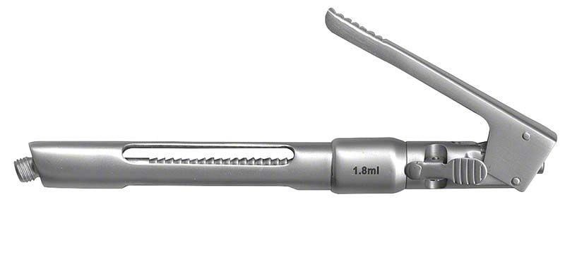 Intraligamentäre Spritze aus Metall mit 1,8 ml Kapazität.