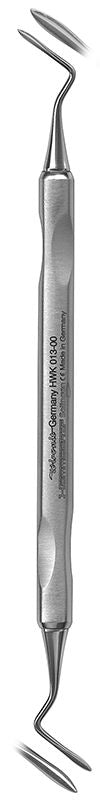 Mikro-Raspatorium Spitz mit doppelseitiger Klinge aus Edelstahl.