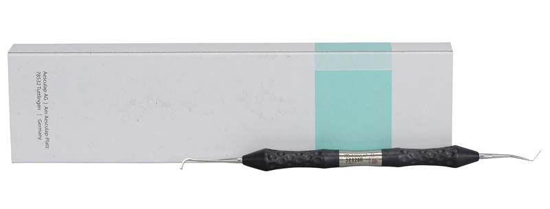 Heidemann Spatel 1,5/1,5mm vor weißer Verpackung mit grünem Streifen.