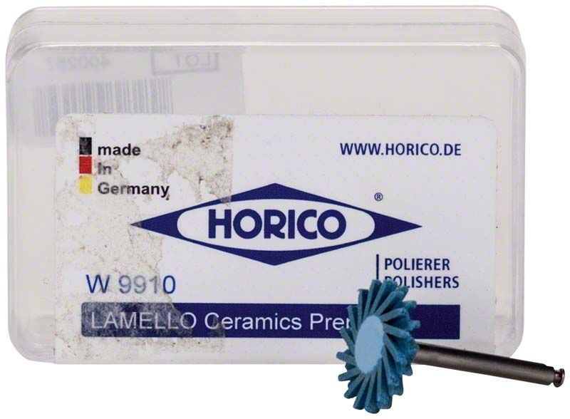 Lamello-Polierer Keramik grob mit Verpackung und Etikett von Horico.