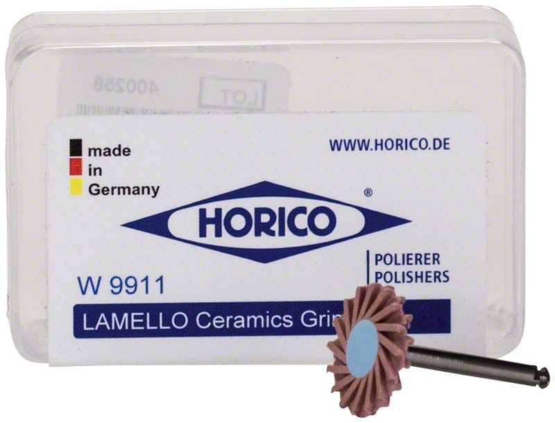 Lamello-Polierer Keramik mittel von Horico mit Verpackung und Polierer.
