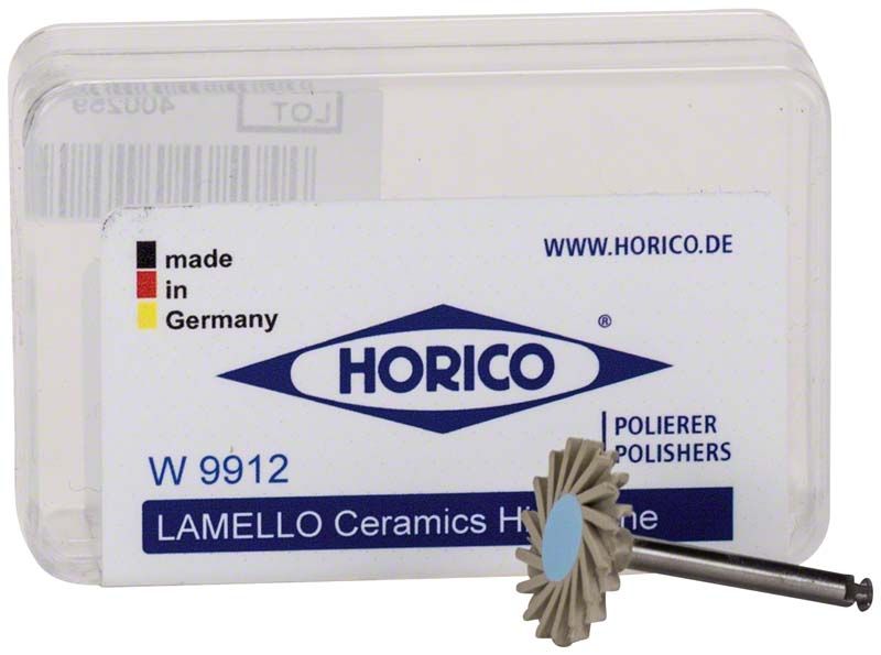 Lamello-Polierer Keramik fein mit Verpackung und Horico-Logo.