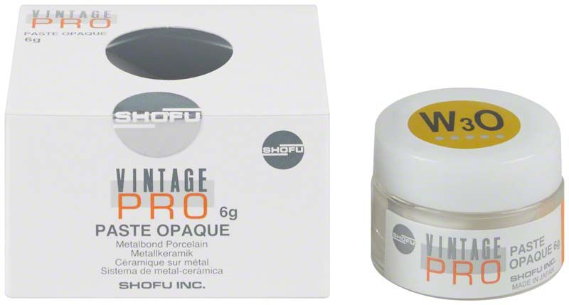 Verpackung und Dose von Vintage PRO Paste Opaque 6g W3O.