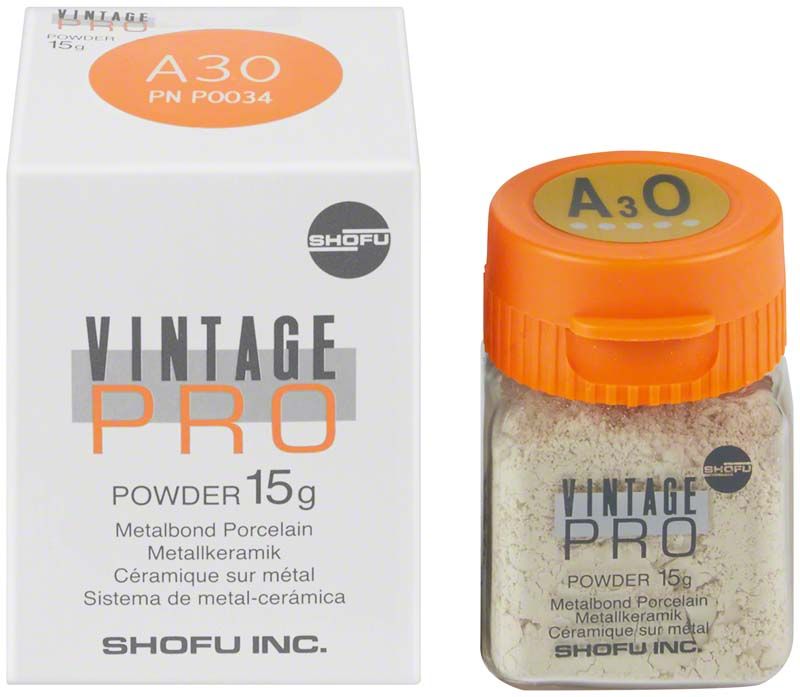 Vintage PRO Pulver Opaque 15g A3O, Verpackung und Dose.
