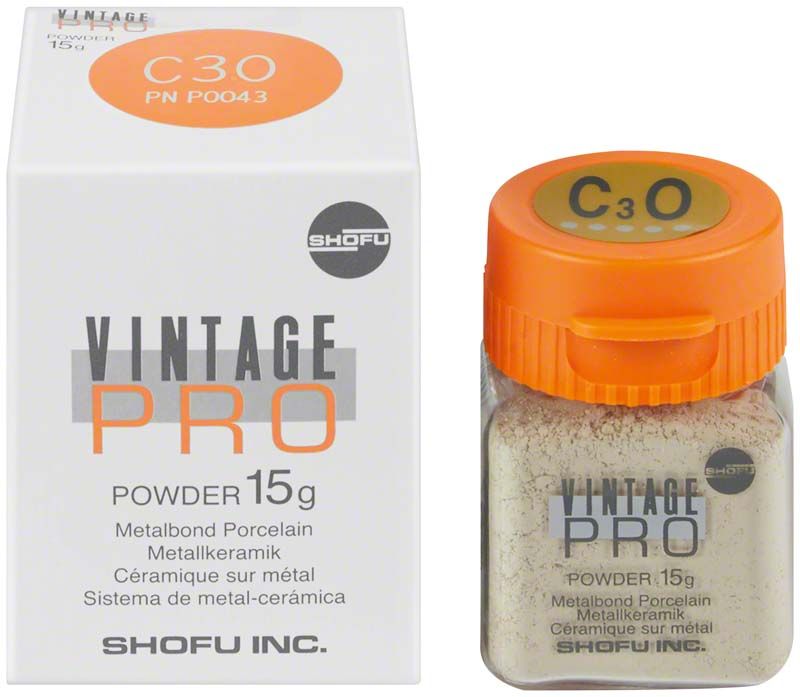 Vintage PRO Powder Opaque 15g C3O in Originalverpackung mit sichtbarem Etikett.