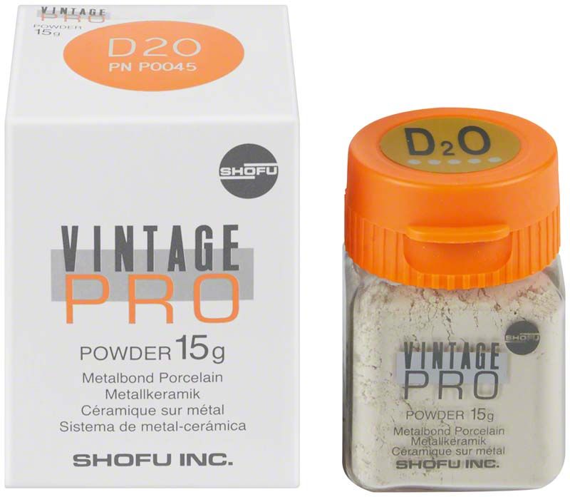 Vintage PRO Pulver Opaque 15g D2O mit Verpackung und Produktansicht.