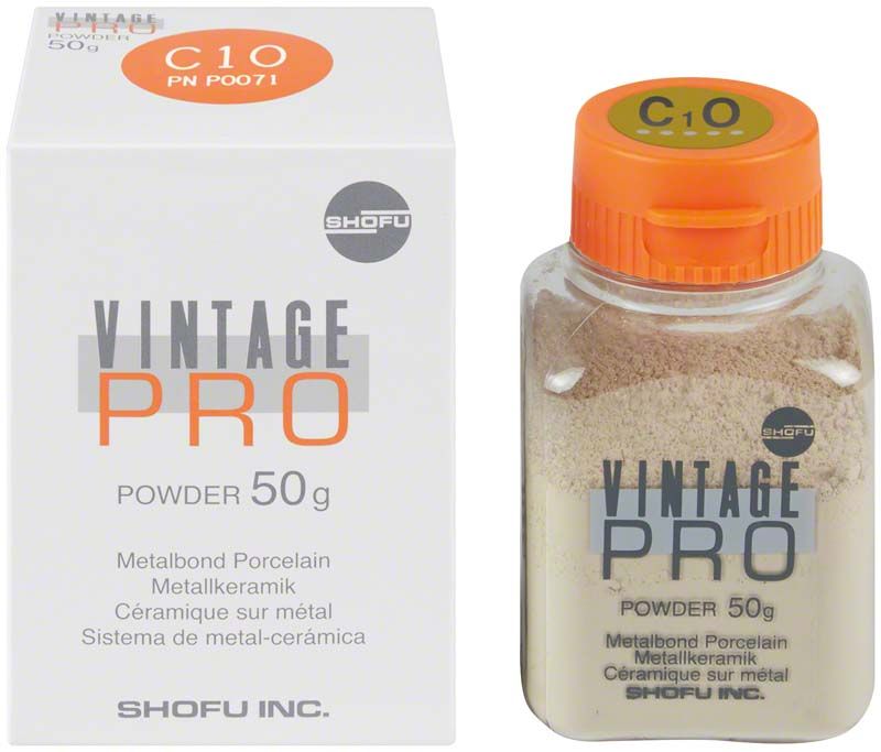 Vintage PRO Pulver Opaque 50g C1O in transparenter Flasche und Verpackung.