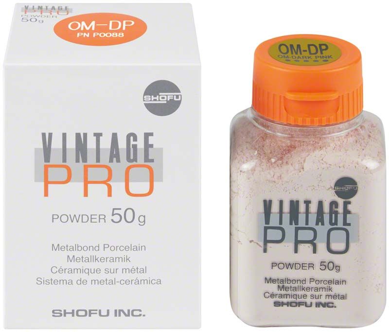 Vintage PRO Pulver Opaque 50g OM-DP mit Verpackung und Behälter.