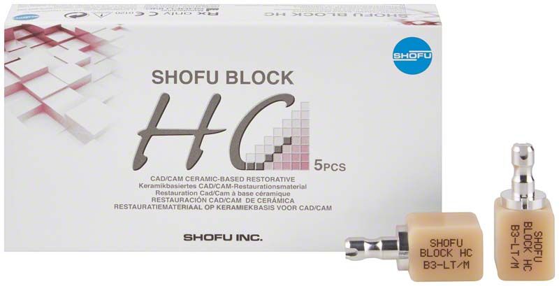 SHOFU Block HC 1-schichtig UNIVERSAL LT B3 Zahnrestaurationsmaterial mit Verpackung.