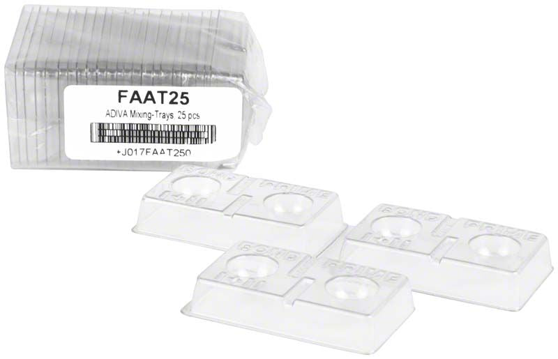 VITA ADIVA® Mischtrays in transparenter Kunststoffverpackung, 25 Stück.