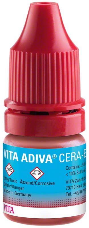 Rote Flasche VITA ADIVA® CERA-ETCH 6ml mit Sicherheitsverschluss.