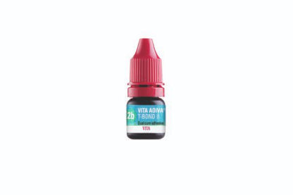 Einzelnes Fläschchen VITA ADIVA® T-BOND mit roter Kappe und Etikett.