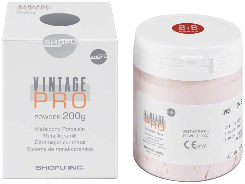 Vintage PRO Body 200g Metallkeramikpulver mit Verpackung und Produktdose.
