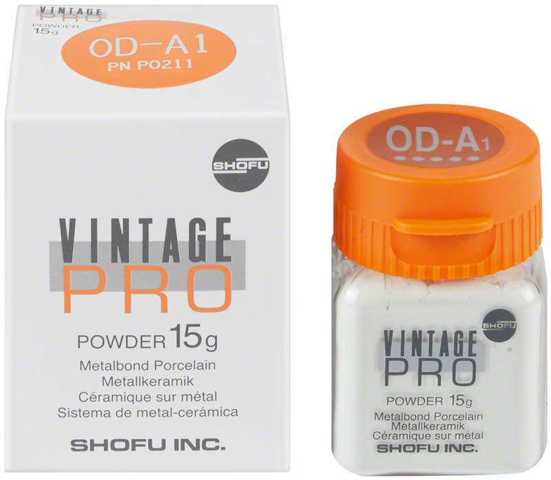 Vintage PRO Opaque Dentin 15g OD-A1 in Verpackung mit Etikett.