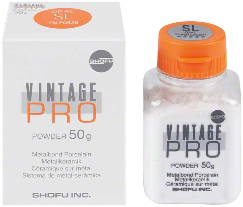 Vintage PRO Opal Effekt Pulver 50g mit Verpackung und orangefarbenem Deckel.