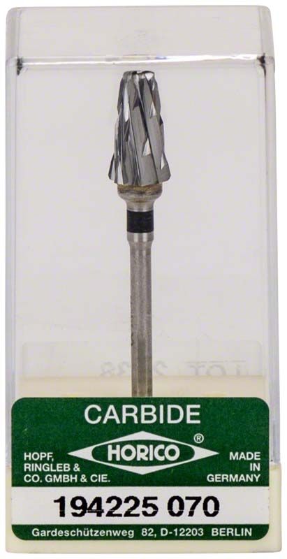 Hartmetall-Fräser von Horico in transparenter Verpackung.