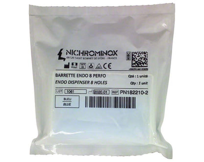 Endo Dispenser 8 Löcher Blau in weißer Verpackung.