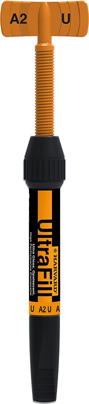 Harvard UltraFill Universal Opacity Spritze A3 U in schwarzem und orangefarbenem Design.