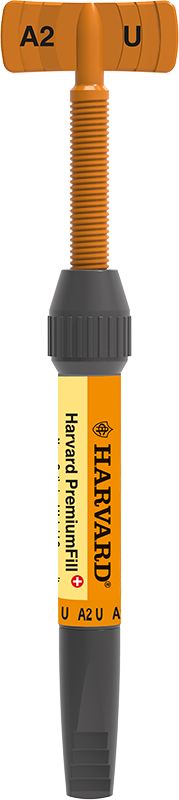 Harvard PremiumFill Universal Opacity A2 Komposit-Spritze in orange-schwarz.