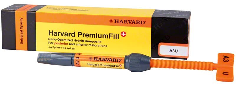 Harvard PremiumFill A3 U Spritze mit Verpackung für Zahnersatz.