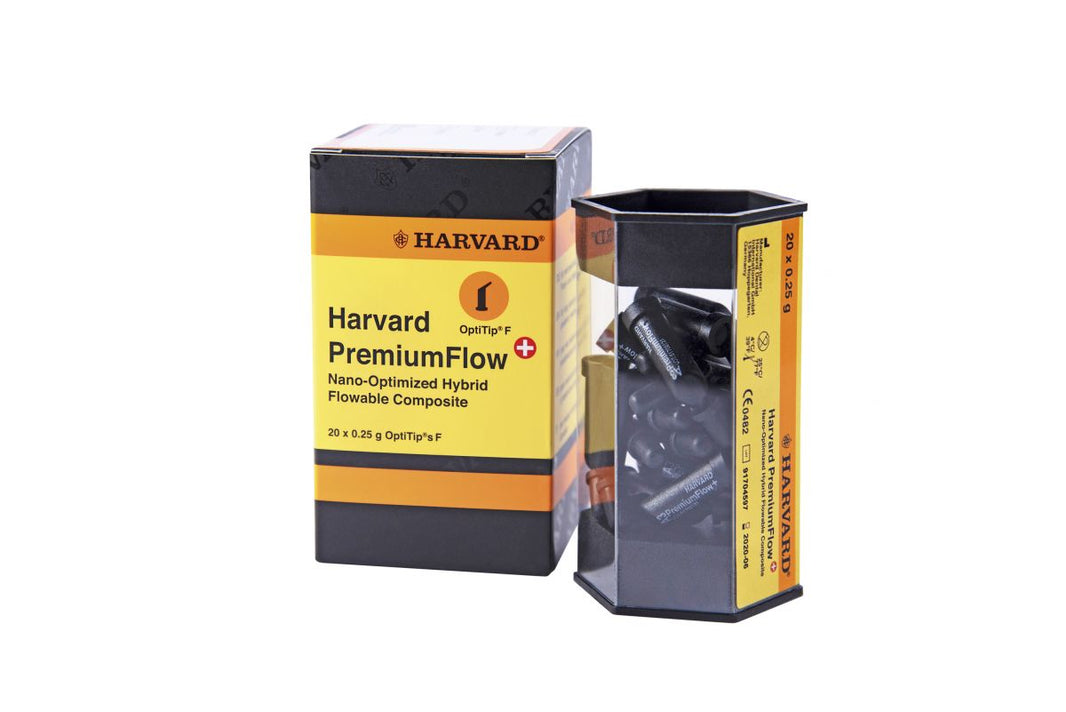 Harvard PremiumFlow + OptiTip®F A2 Verpackung mit Nano-Optimized Hybrid Flowable Composite.