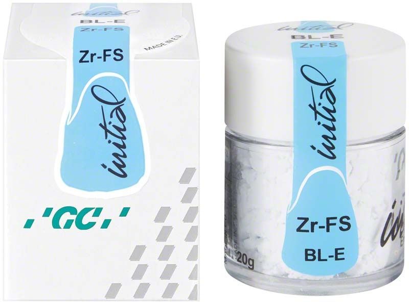 GC Initial Zr-FS Bleach Enamel 20g BL-E Verpackung und Produktansicht.