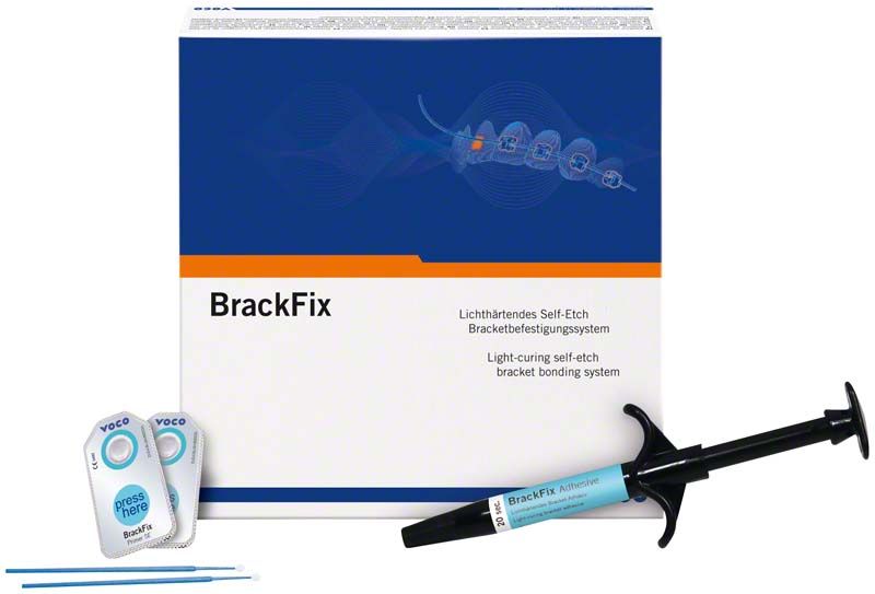 BrackFix® Set SE mit Spritze, Applikatoren und Verpackung.