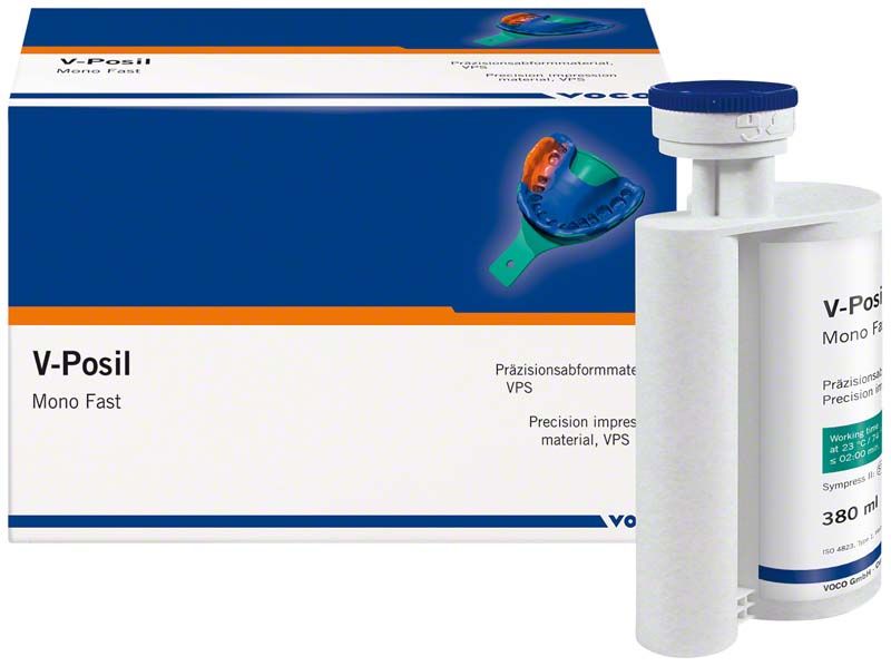 V-Posil Mono Fast Abformmaterial mit Verpackung im Hintergrund.