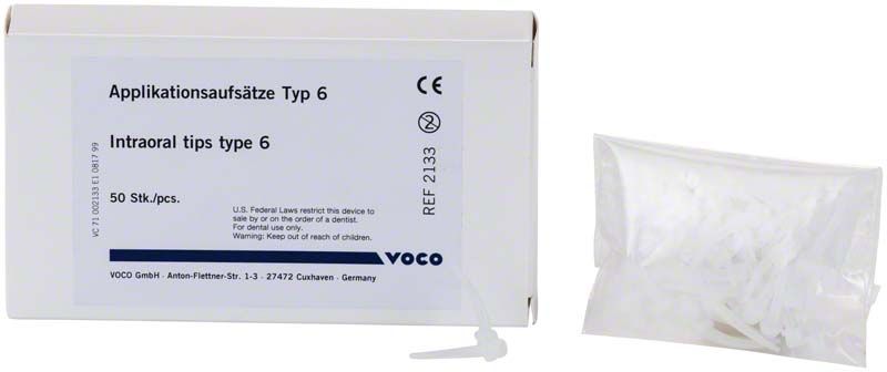 Applikationsaufsätze Typ 6, 50 Stück in Originalverpackung.