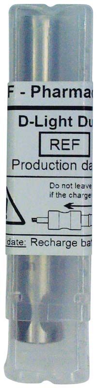 GC D-Light Duo Batterie in transparenter Verpackung mit Etikett.