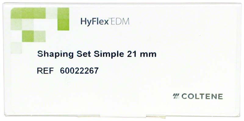 HyFlex™ EDM Shaping Simple Set 21mm Verpackung mit Produktinformationen.