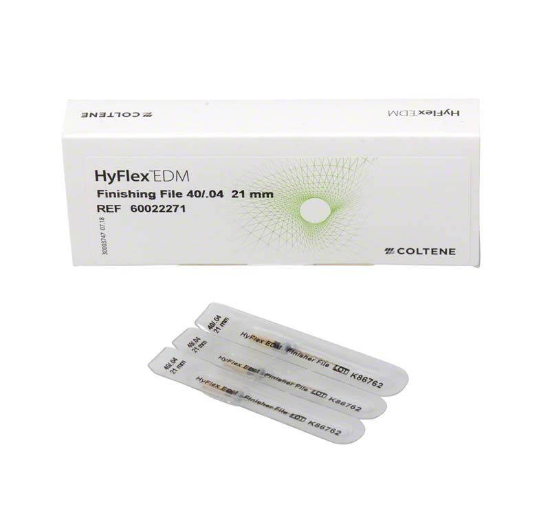 HyFlex™ EDM NiTi-Feilen 21mm, Finishing File 40/.04, in Verpackung.