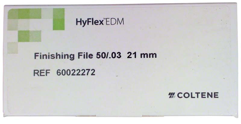 Weiße Verpackung der HyFlex™ EDM Niti-Feilen 21mm Finishing File 50/.03.